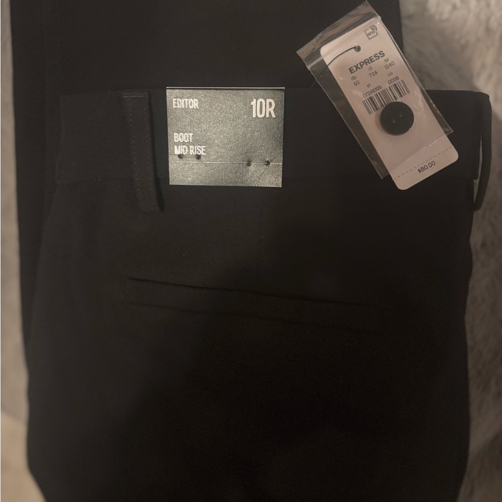 Express Editor Black Boot Mid Rise Pants